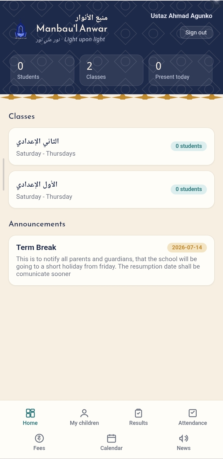 Manbaul Anwar dashboard