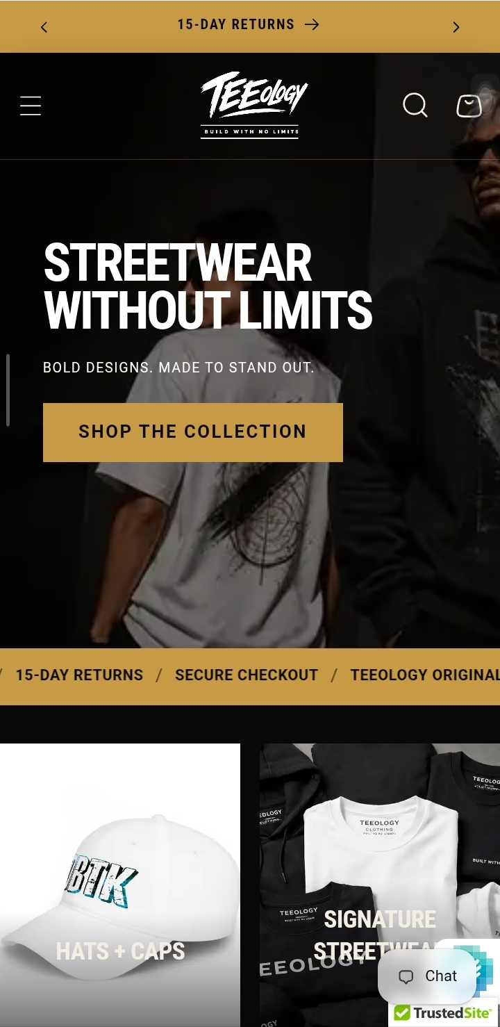 Teeology Clothing Shopify store